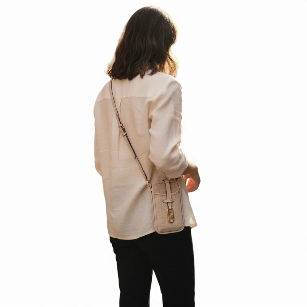 Fendi 2022 Orlock Zucca Mini Crossbody Phone Pouch FF Logo Bag - Picture 4 of 16